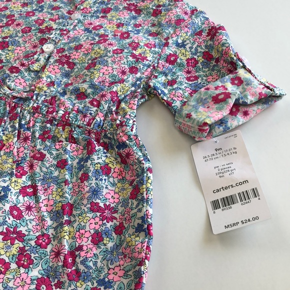 Floral button up set bundle 9 month NWT - Picture 5 of 6